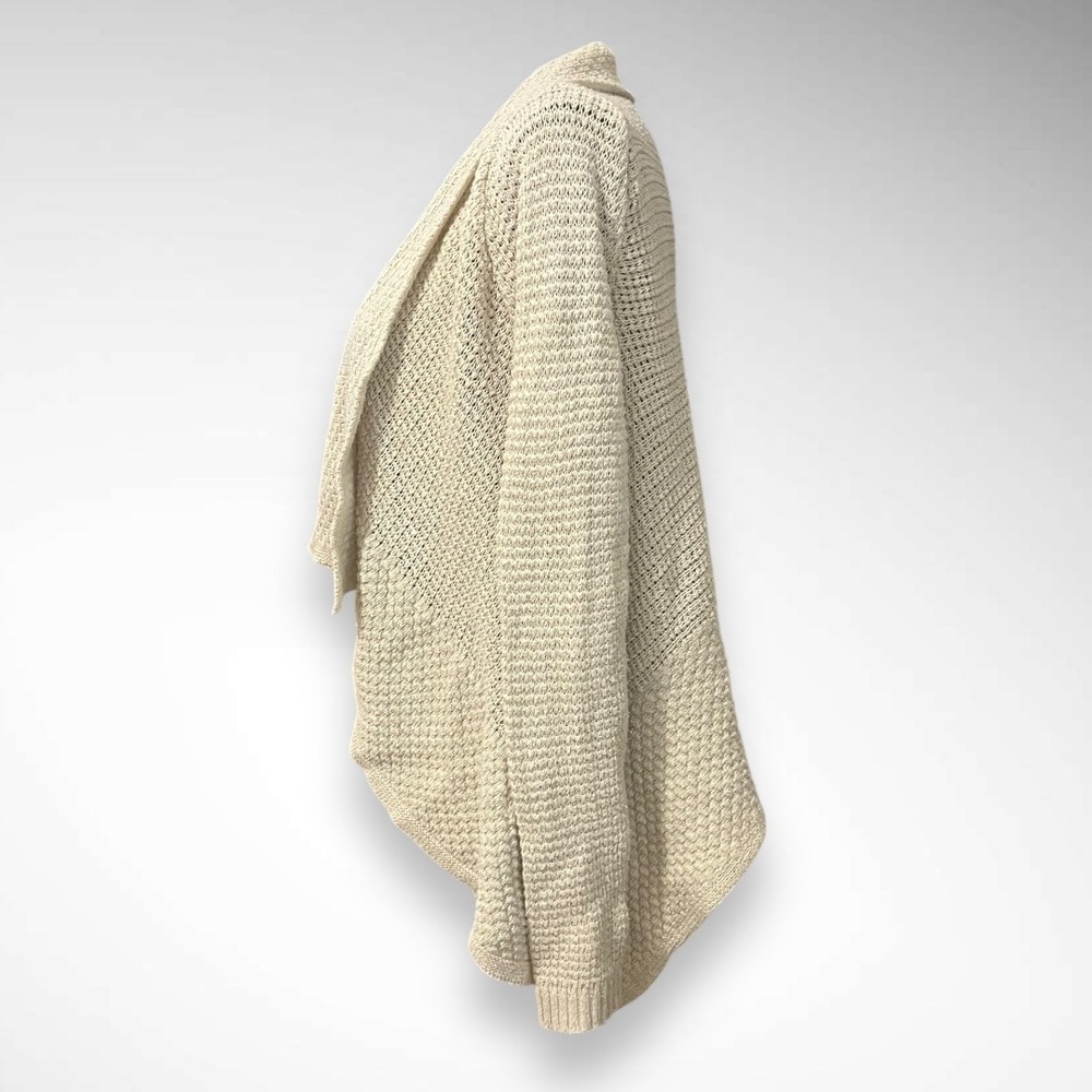 ELISABETTA Cream/Beige Knit Drape Cardigan Made In Italy Medium | EUC - Picture 2 of 4